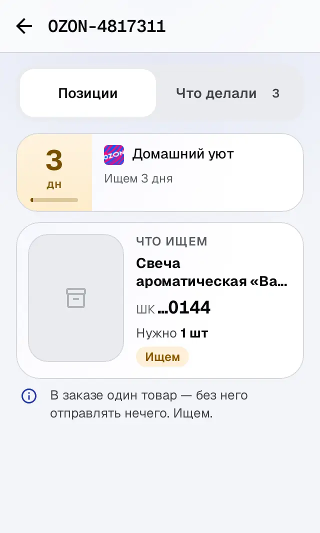 Снимок экрана: Заказ: «Что ищем»